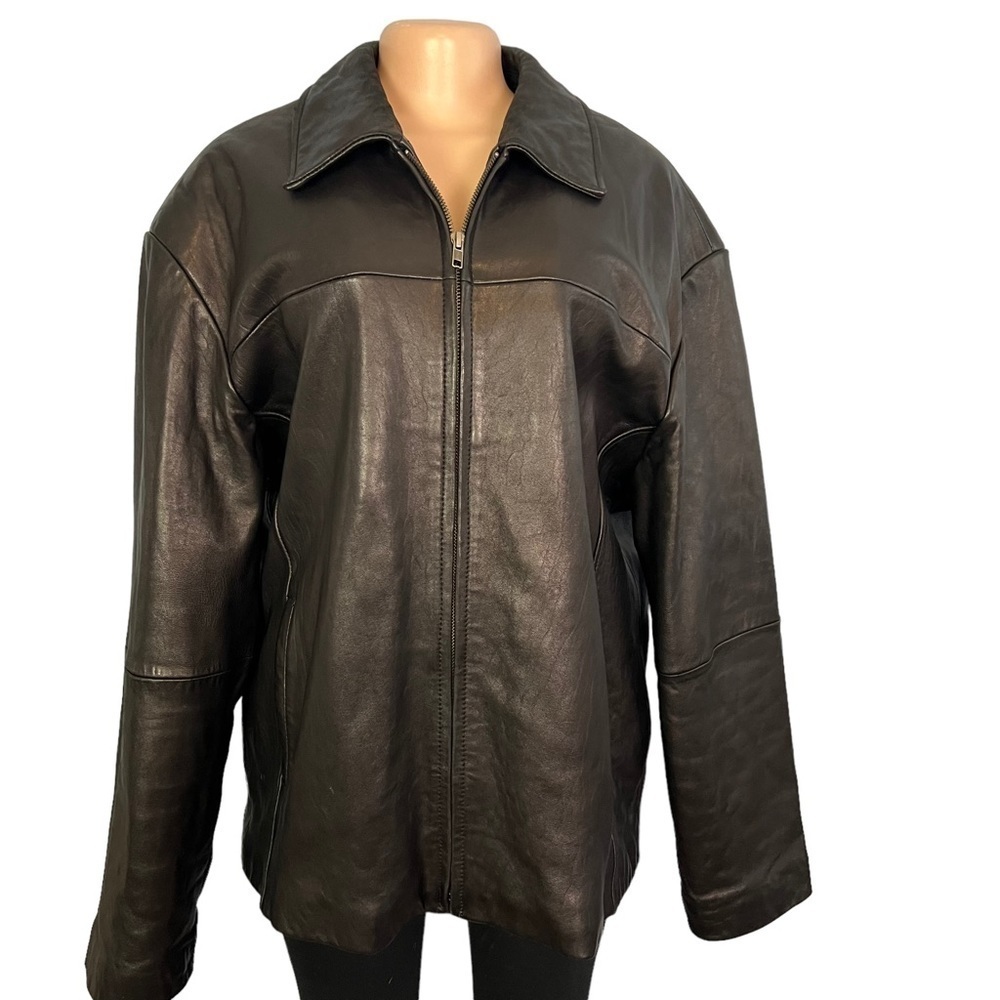 Boston Harbour Outdoor Wear Black Leather Jacket